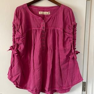 NWT Free People We The Free swingy dark pink cotton top